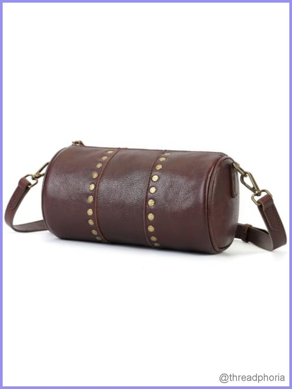 Genuine Leather Crossbody Bag Women Studded Boho Purse with Phone Pocket